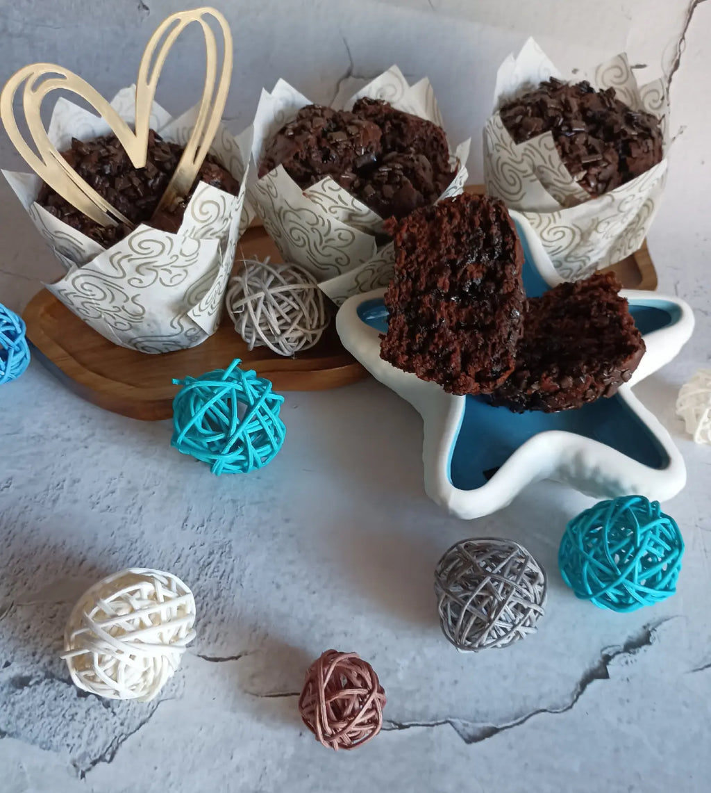Muffins de chocolate negro