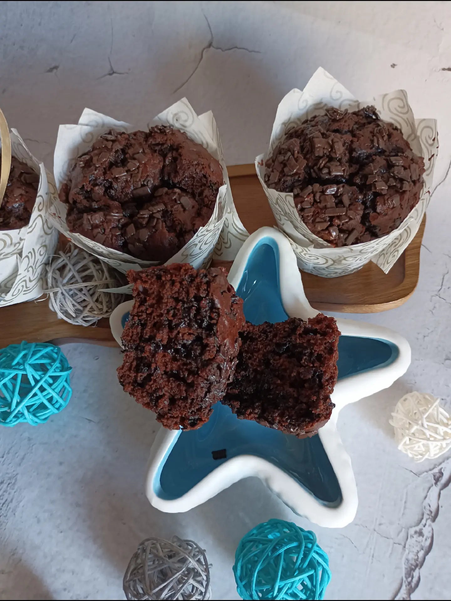 Muffins de chocolate negro